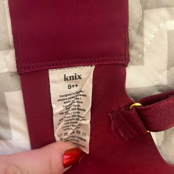 Lace Knix Wing Woman sz 8++ (40-42 G/H) wine and light mauve purple Bra - Picture 6 of 9